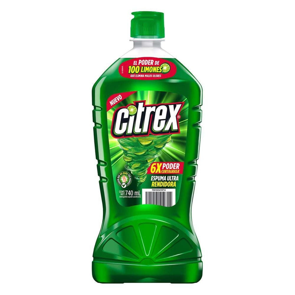Lavatrastes Líquido Citrex Limón 740 ml
