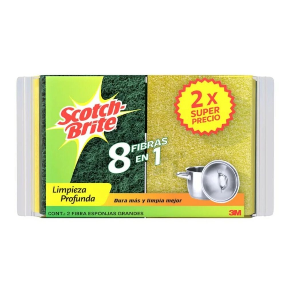 Fibra Esponja Scotch Brite Grande con 2pzs