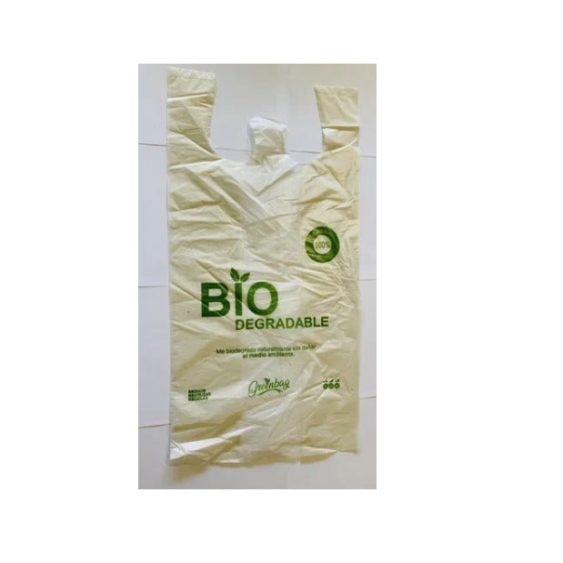 Bolsa tipo camiseta biodegradable grande 1kg