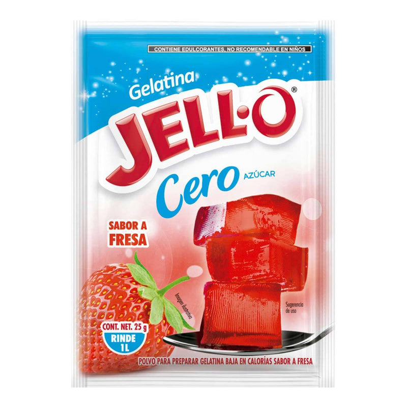 Gelatina de agua light Jello sabor fresa 25g