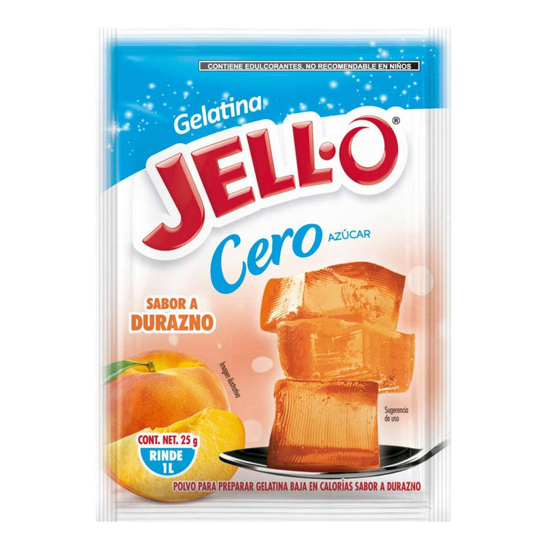 Gelatina de agua light Jello sabor durazno 25g
