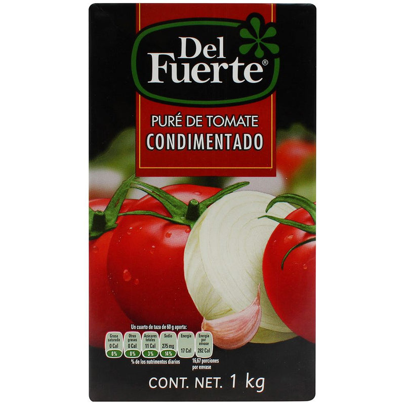 Puré de tomate Del Fuerte condimentado brick 1kg