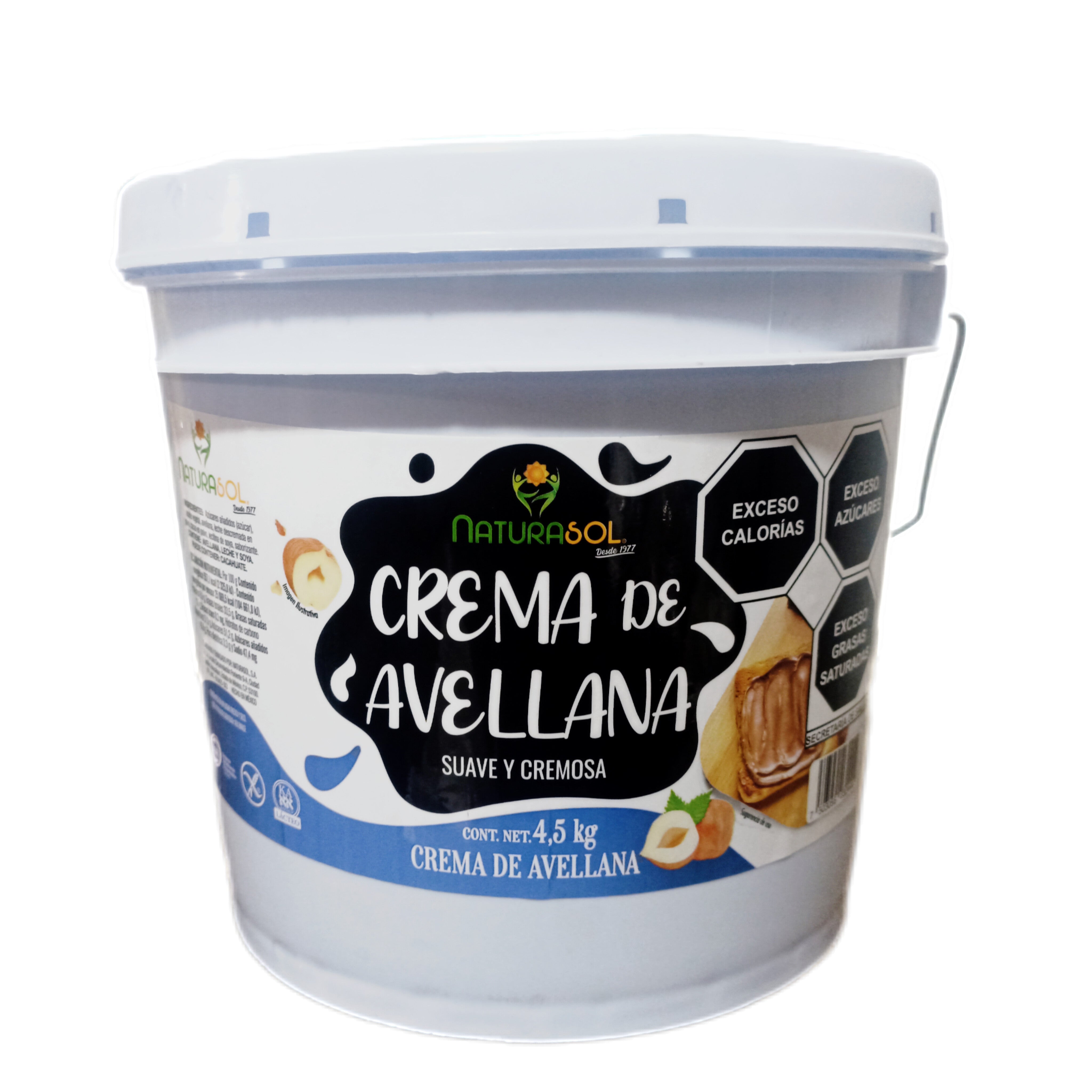 CUBETA CREMA AVELLANA NATURASOL 4.5KG
