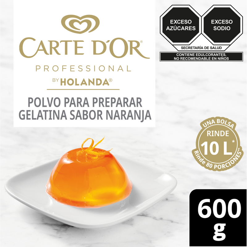 Gelatina de Agua Carte D'Or sabor Naranja 600g