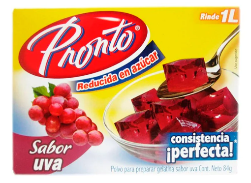 Gelatina de Agua Pronto sabor Uva 84g