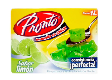 Gelatina de Agua Pronto sabor Limón 84g