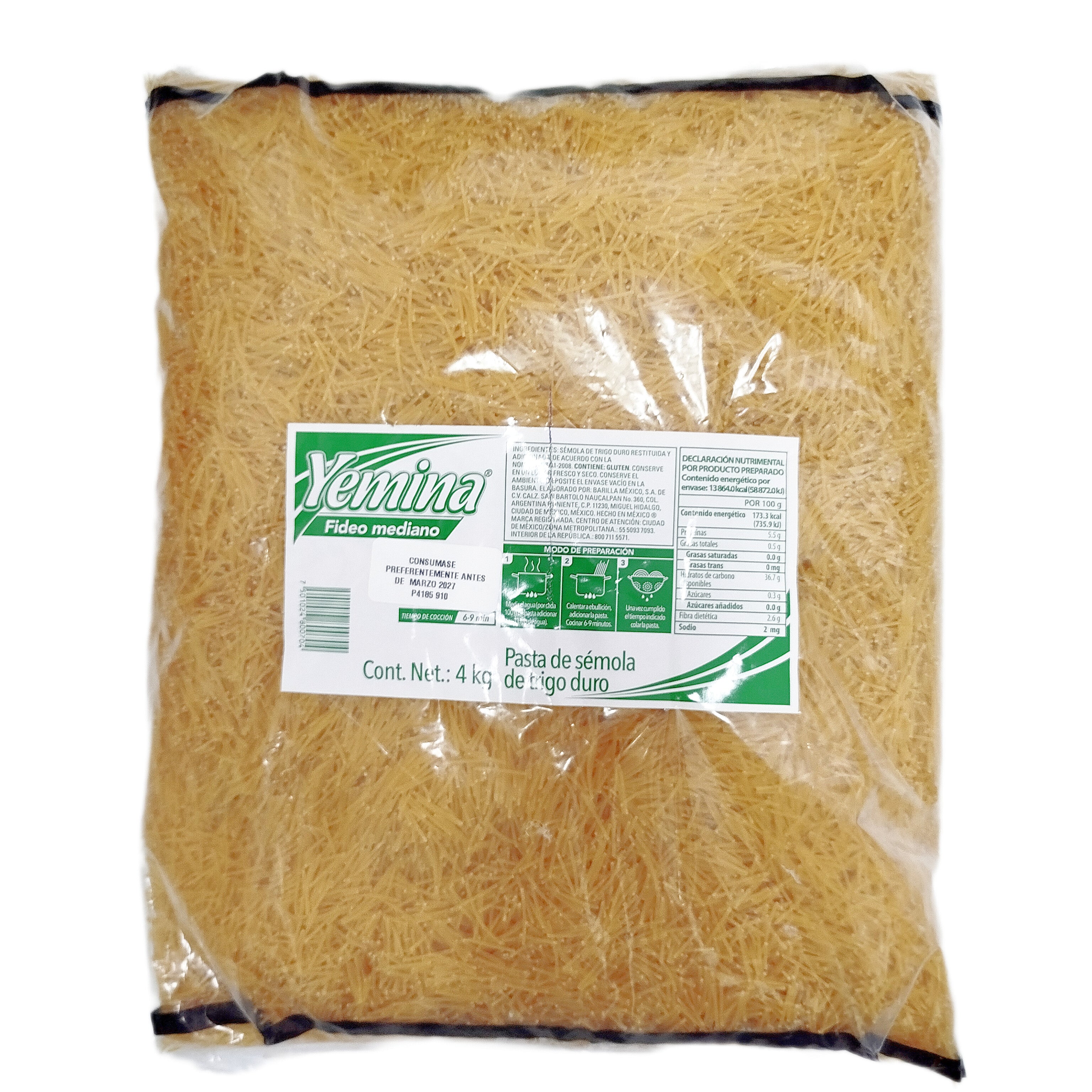 Fideo Mediano Yemina 4 kg