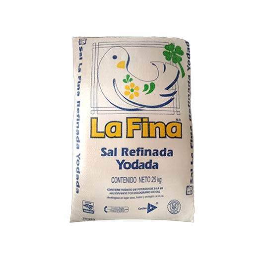 Sal Refinada Yodada La Fina 25 kg