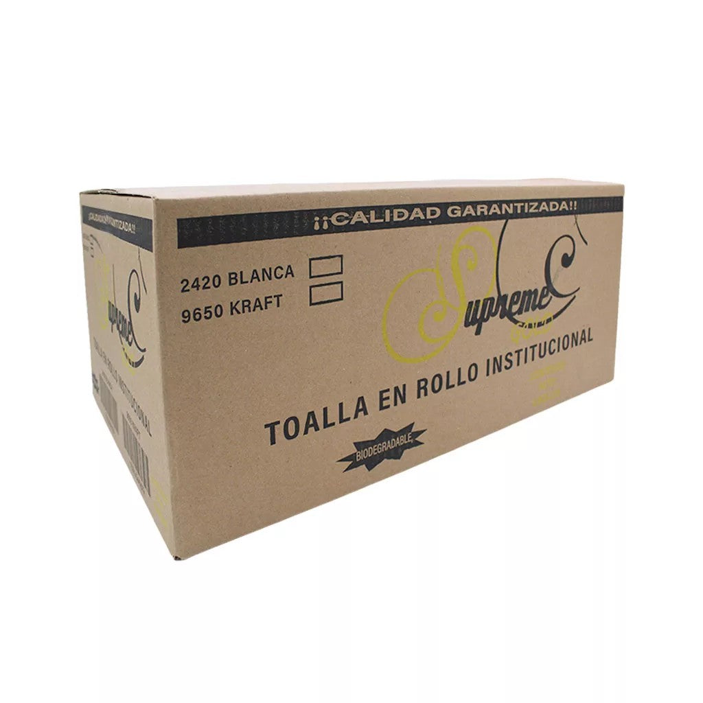 Toalla en Rollo Supreme Blanca 6 rollos de 180 m