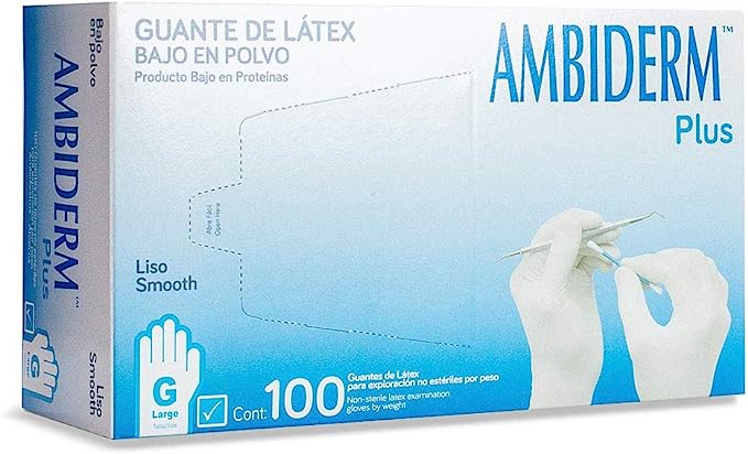 Guantes Plasticos Ambiderm GDE Desechables con 100 piezas