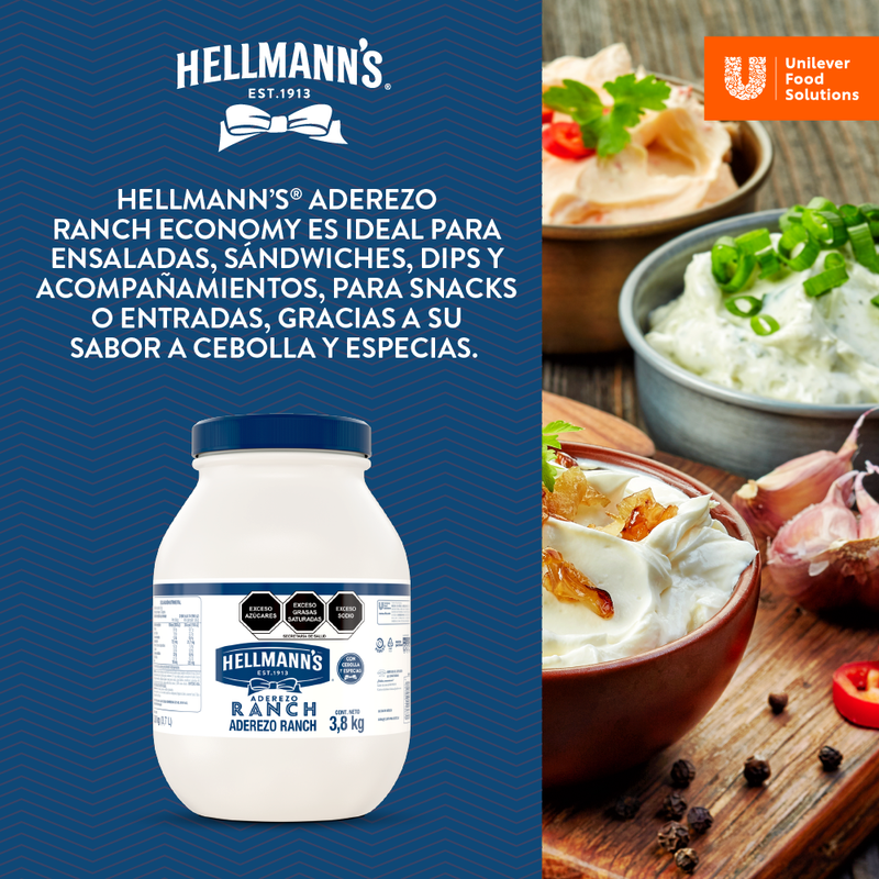 Aderezo Ranch Economico Hellmann's 3.7L