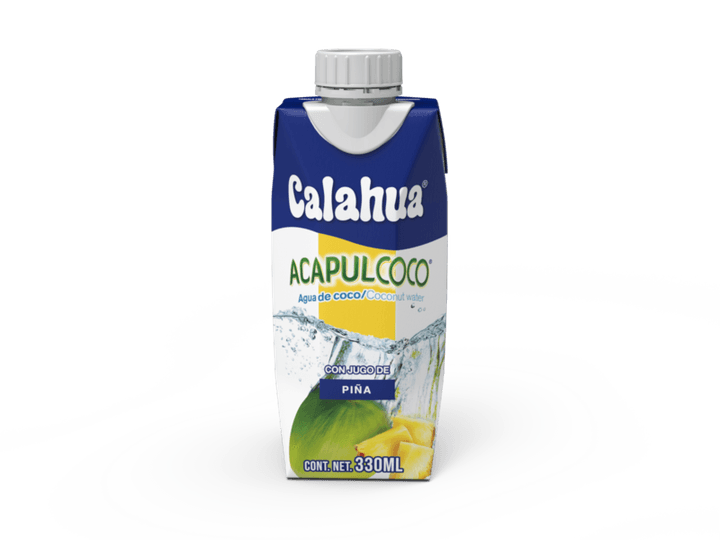 Agua de Coco Calahua Acapulcoco con Jugo de Piña 330ml