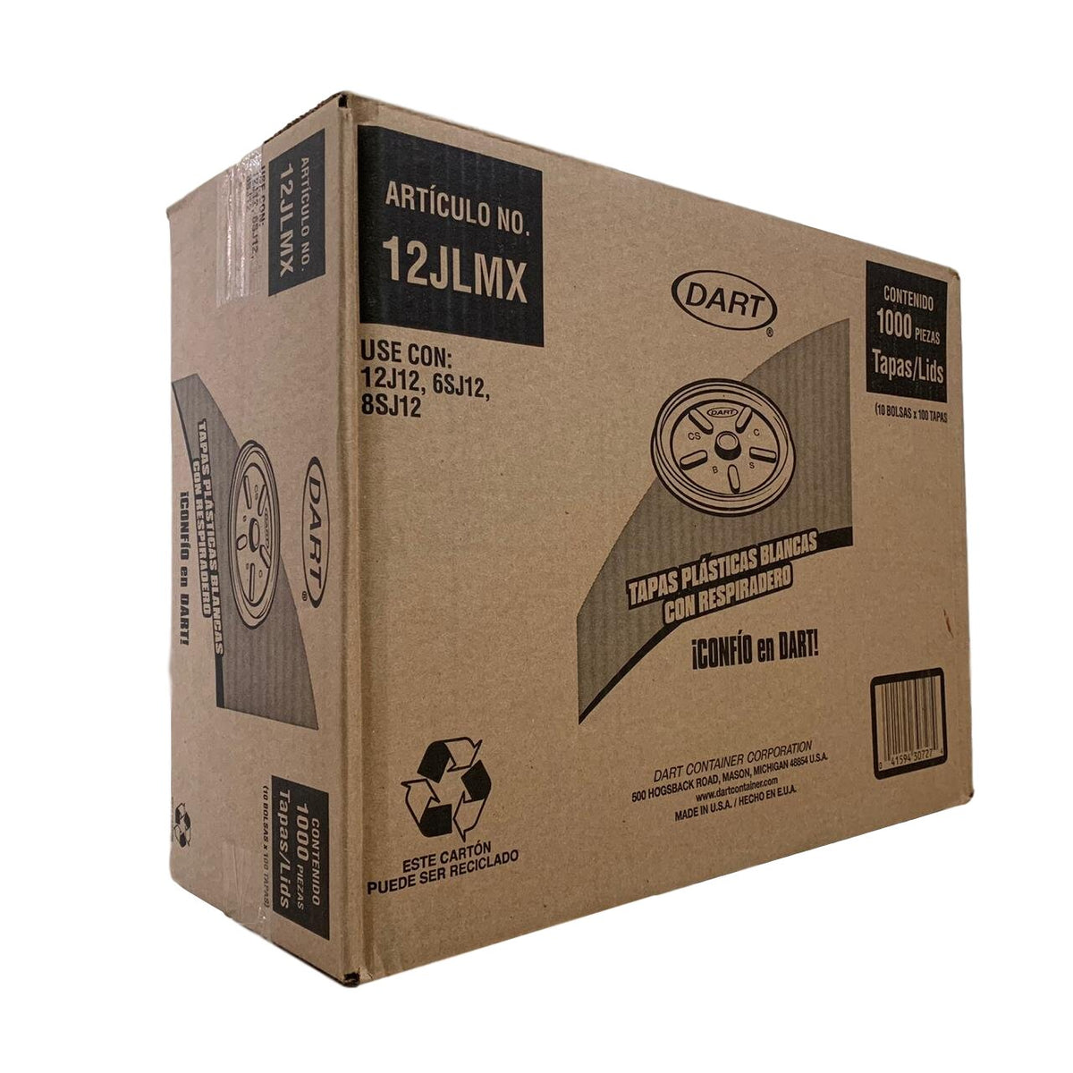 Tapa para Vaso 12 oz Dart 12JL con 100 pzas