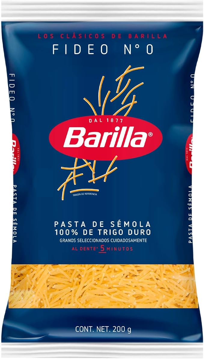 Pasta Fideo No.0 Barilla 200g/ 40pzas