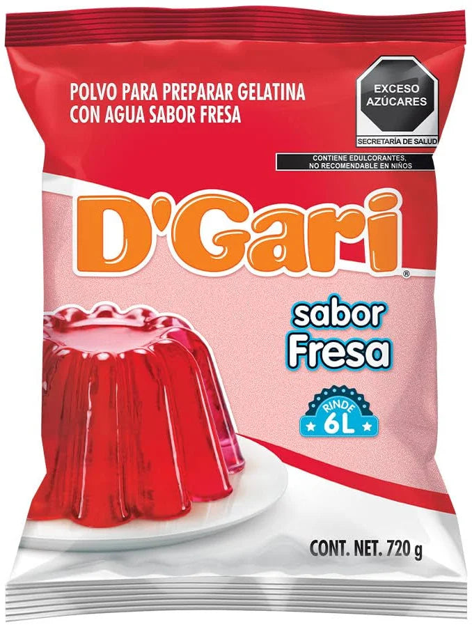 Gelatina de Agua D'Gari sabor Fresa 720g