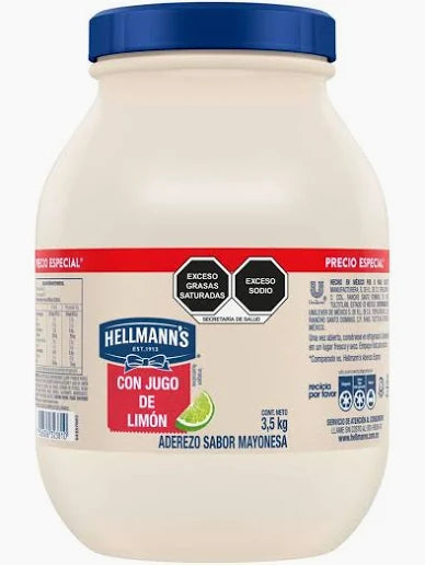 Aderezo de mayonesa con limón  Hellmann's 3.5 Kg.