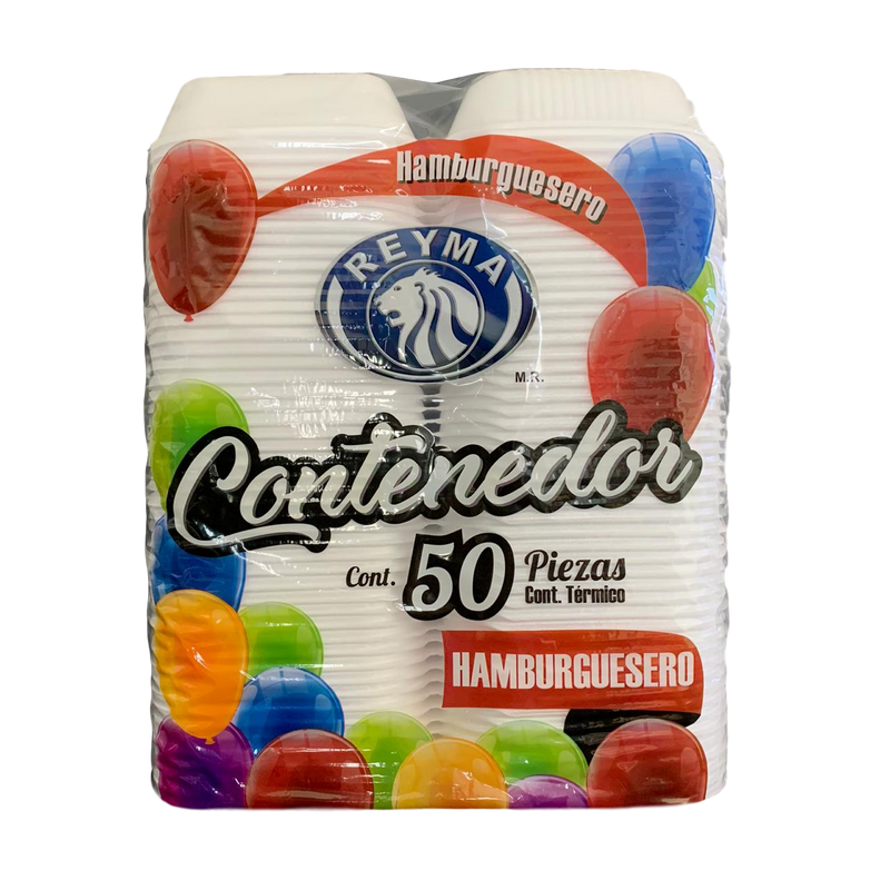 Contenedor Reyma Hamburguesa 500pzs