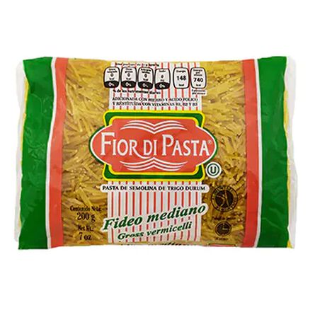 Fideo Mediano Fior Di Pasta 200 g 20Pzas