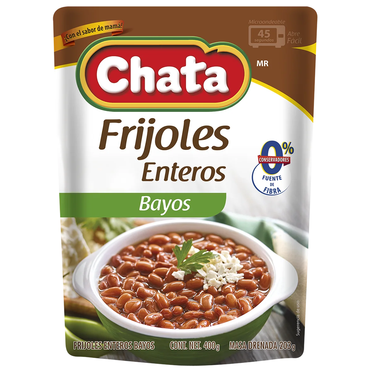 Frijol Entero Bayo Chata 400g