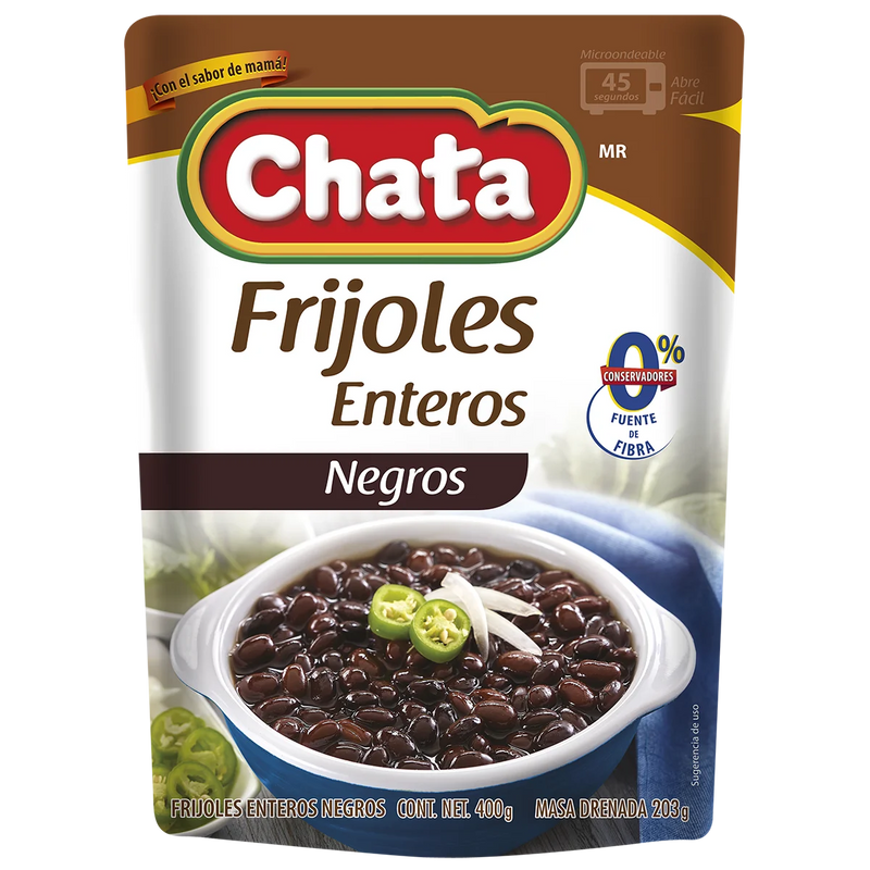 Frijol Entero Negro Chata 400g