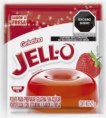 Gelatina De Agua Jello Sabor Fresa 25 g