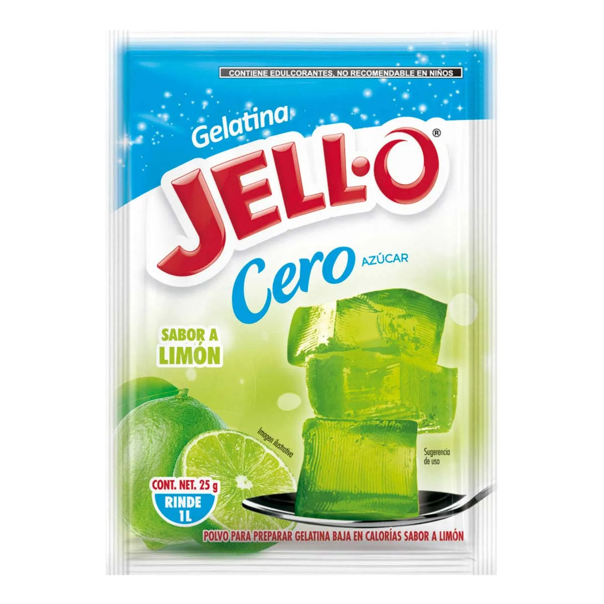 Gelatina De Agua Light Jello Sabor Limón 25 g