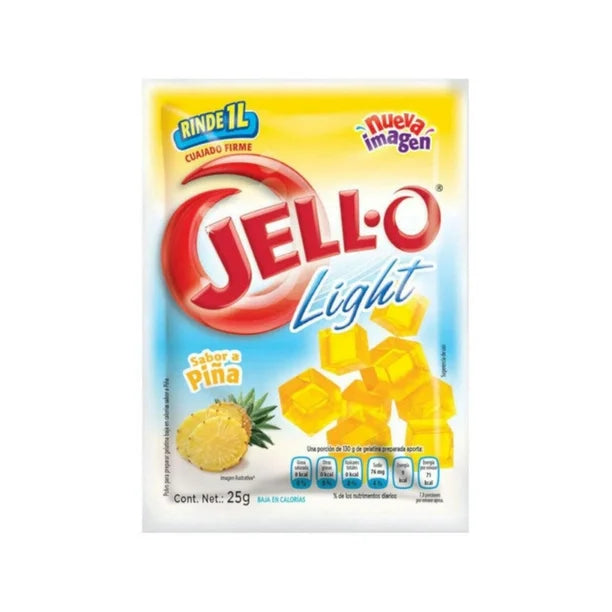 Gelatina De Agua Light Jello Sabor Piña 25 g