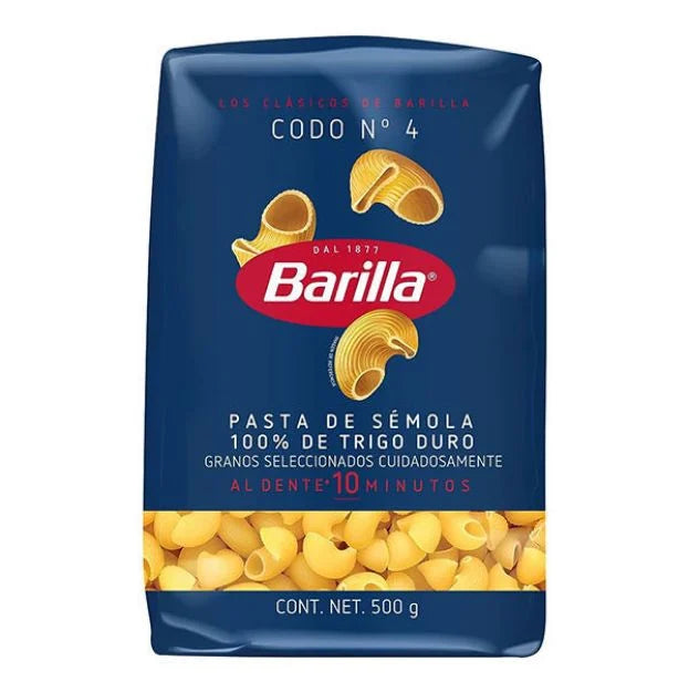 Pasta Codo No.4 Barilla 500g/ 12pzas