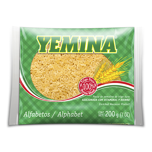 Pasta Yemina Alfabetos 200g 24pzas