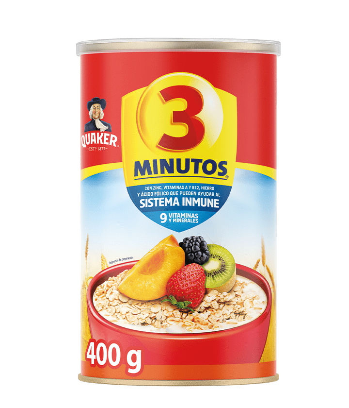 Avena Quaker con Cereal 3 Minutos Bote 400g