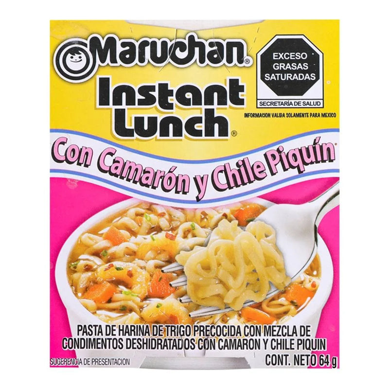 Sopa Maruchan Camarón Con Chile piquín 64g