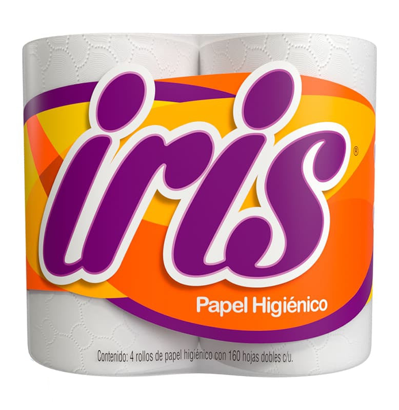 Papel Higiénico Iris 160 Hojas 4 Rollos