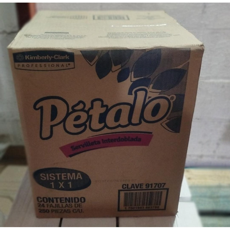 Servilleta Interfoliada Pétalo 250 Hojas caja c/24pzas