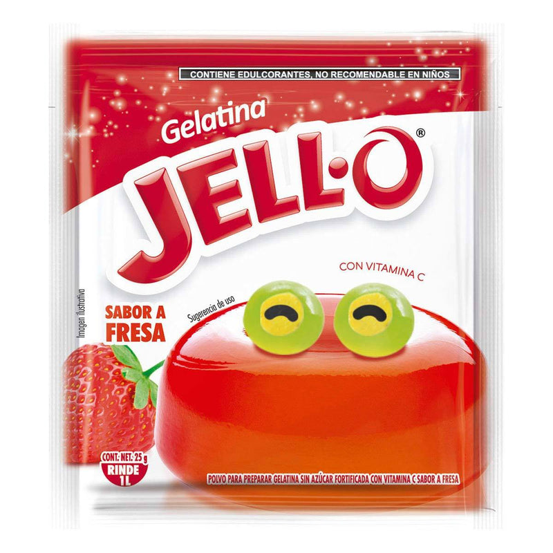 Gelatina de Agua Jello sabor Fresa 25g