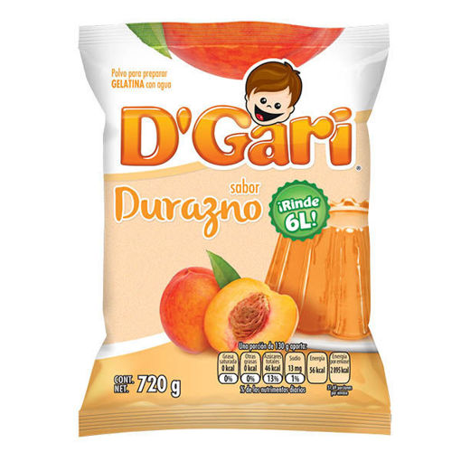 Gelatina de Agua D'Gari sabor Durazno 720g